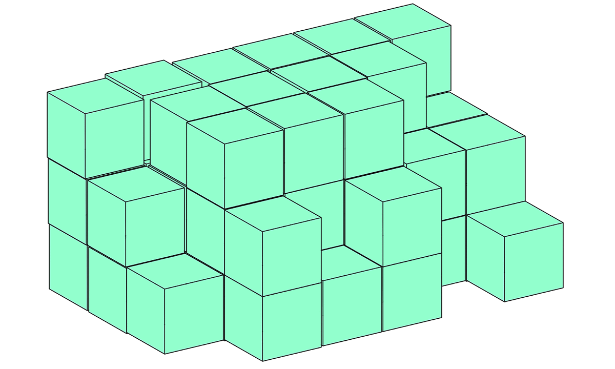 立方体のブロック18個取りました