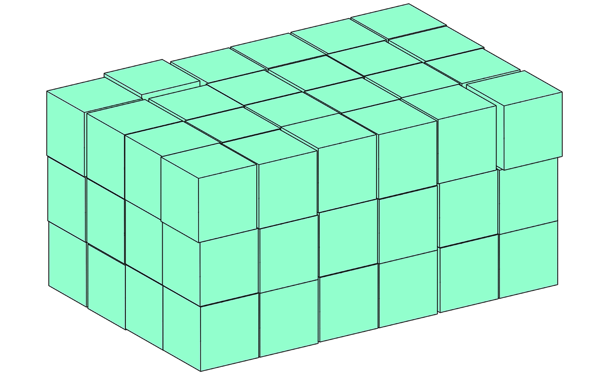 立方体のブロック72個で作った形