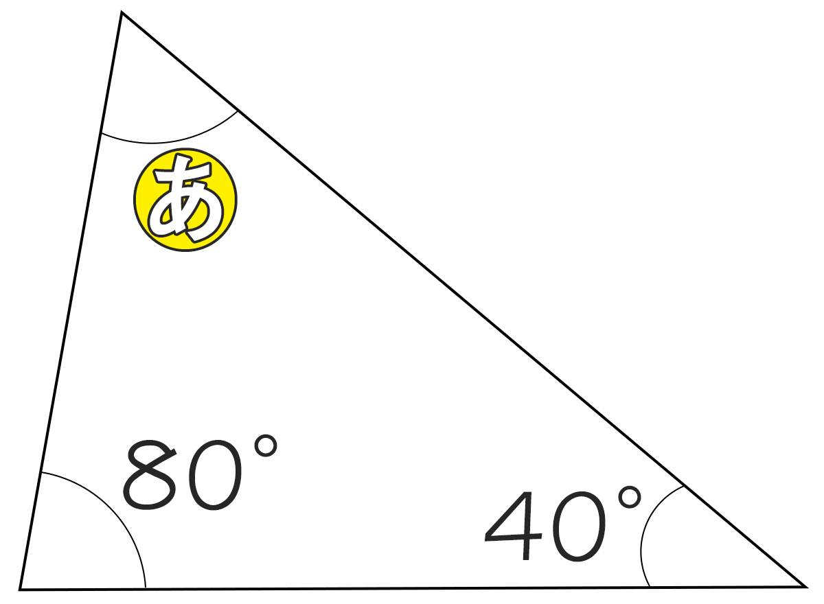 三角形の内角が80°と40°のときもうひとつの角度は何度ですか