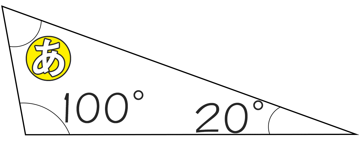 三角形の内角が100°と20°のときもうひとつの角度は何度ですか