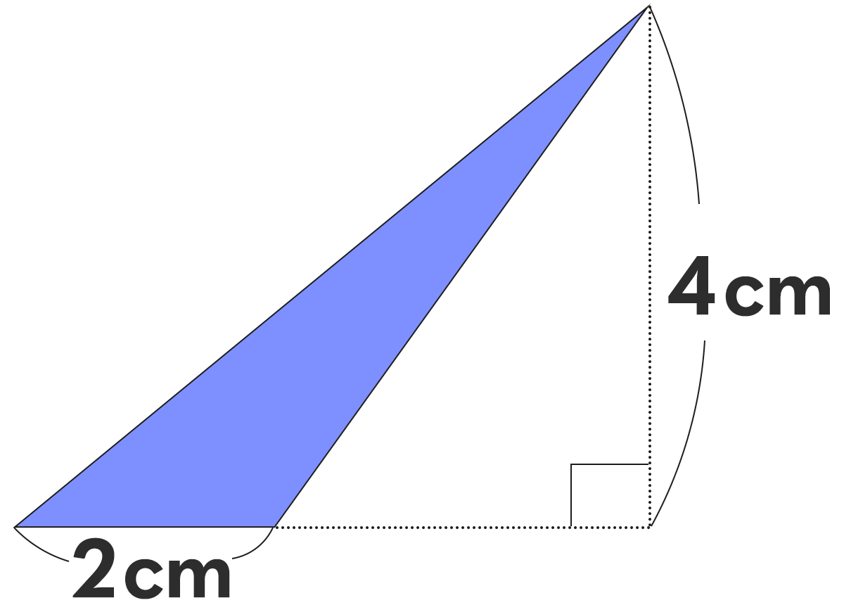 面積の問題 ｜ 底辺2cm、高さ4cmの三角形の面積