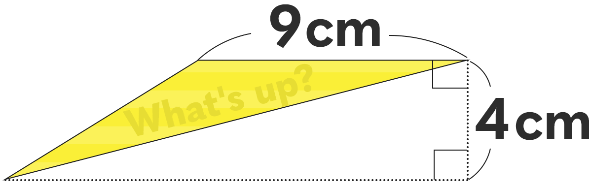面積の問題 ｜ 底辺9cm、高さ4cmの三角形の面積