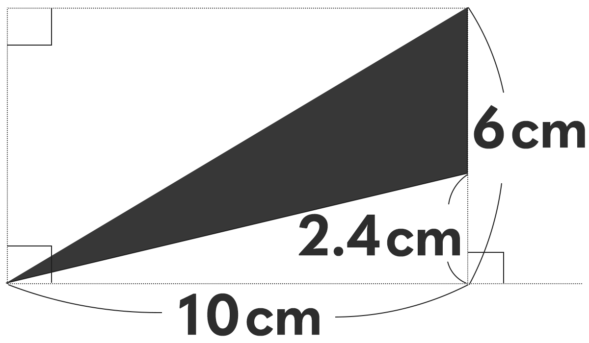 面積の問題 ｜ 底辺3.6cm、高さ10cmの三角形の面積