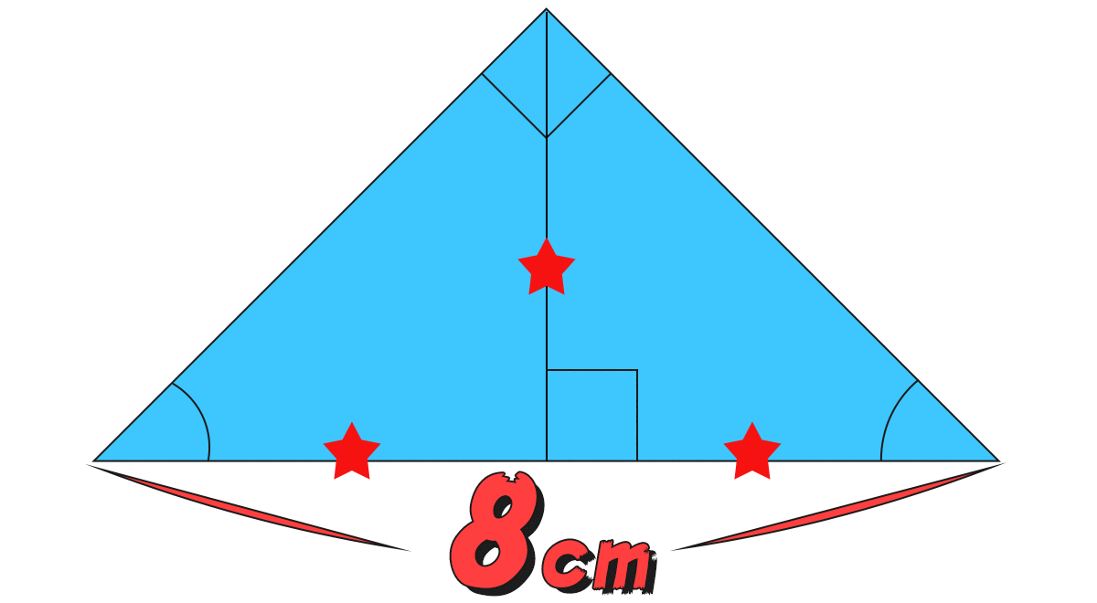 直角二等辺三角形の斜辺を2等分した長さ
