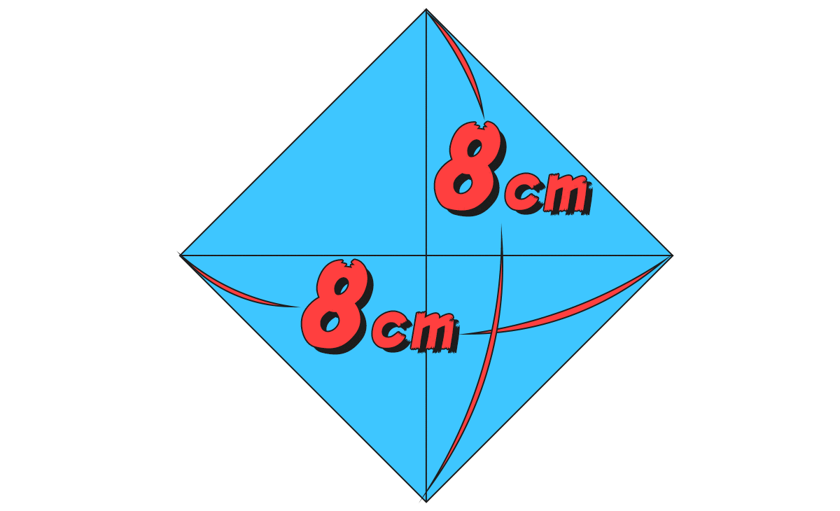 対角線が8cmの正方形