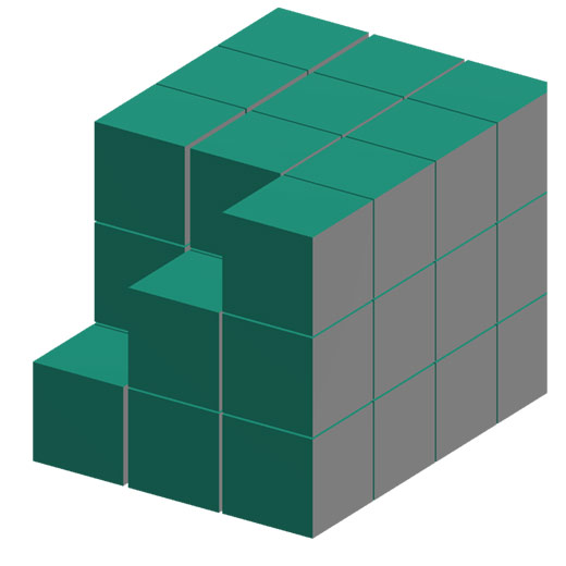 積み木の立体図形、問18