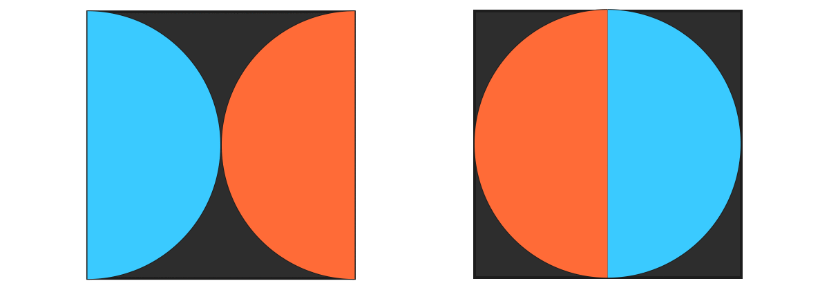面積の解説図 ｜ 1辺が8cmの正方形の中に直径8cmの円がひとつ