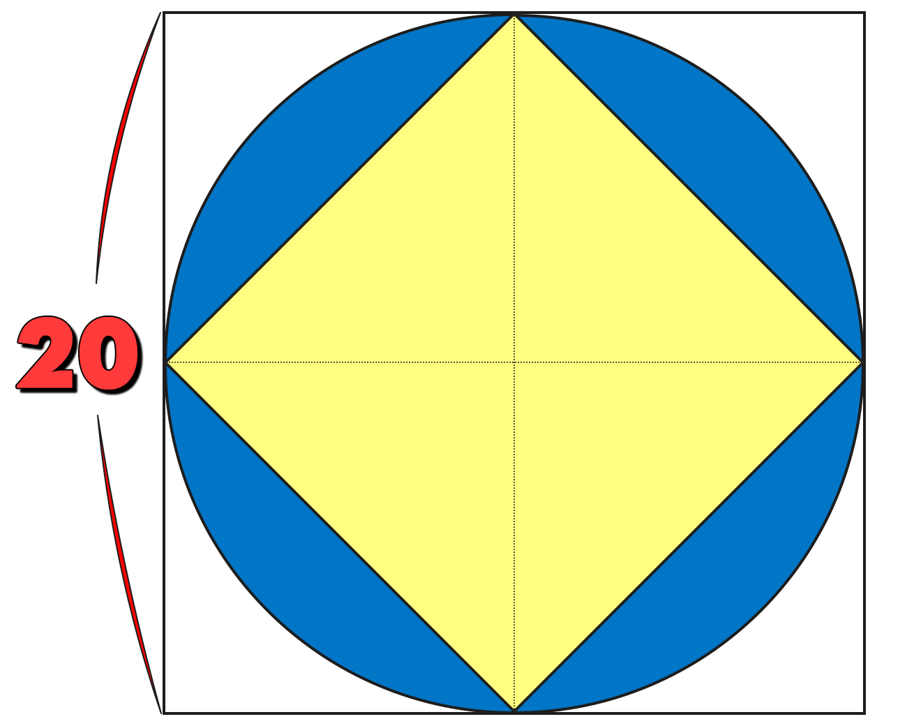 面積の解説図 ｜ ひし形の面積
